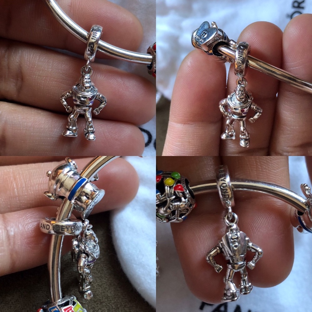 NWOT Pandora Bracelet & 7 Charms Toy Story Themed + 2 Stoppers - Picture 10 of 15